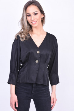 Bluza Dama Vero Moda Vmhanna Button 3/4 Black